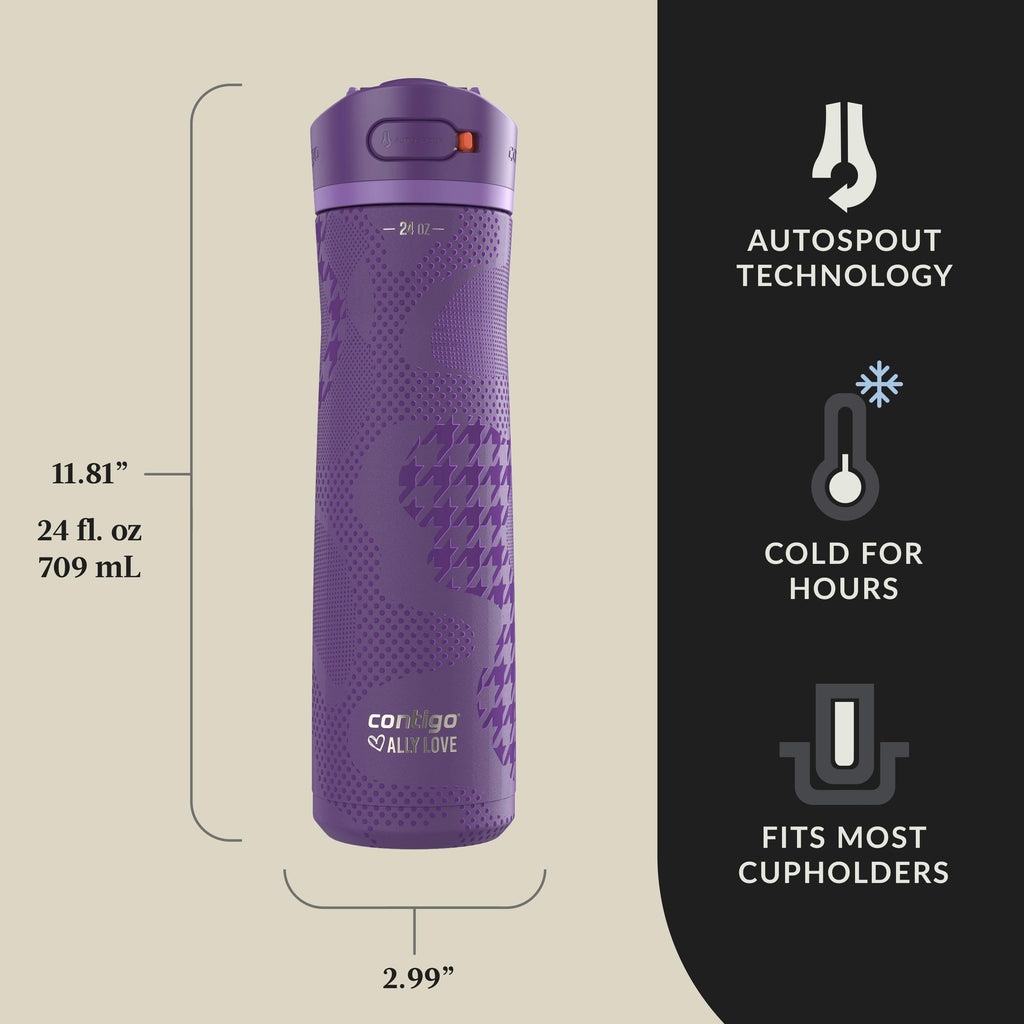 Contigo® x Ally Love Ashland Chill 2.0 Stainless Steel Water Bottle with AUTOSPOUT® Lid, 24oz